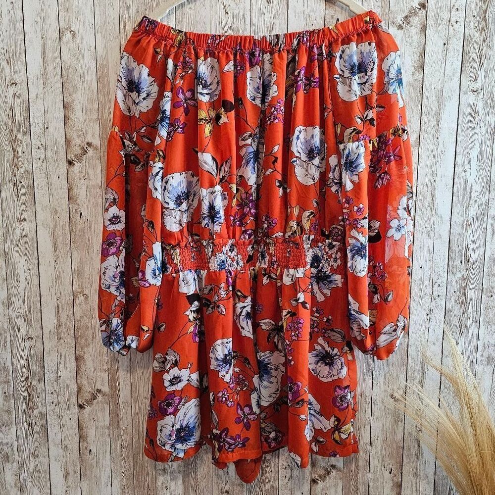 Women's Fashion Nova Romper M Orange Floral